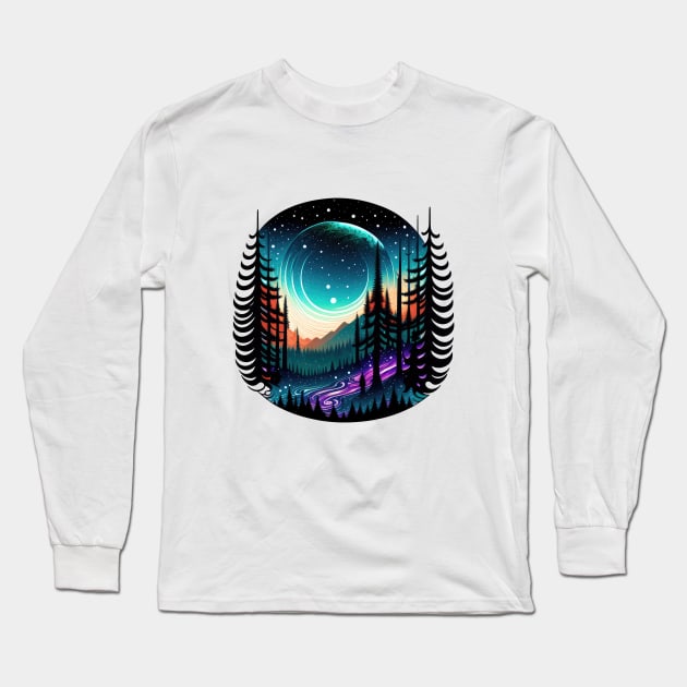Galactic Forest II - White BG Long Sleeve T-Shirt by Shappie112